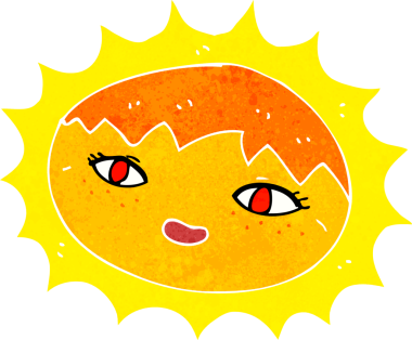 bir insan tarafından çizilmiş güzel bir güneş