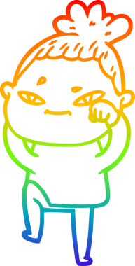 gökkuşağı gradyan çizimi bir insan tarafından çizilmiş bir karikatür kadın