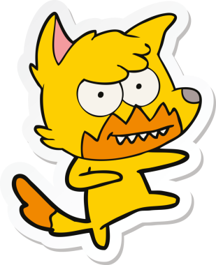 Bir insan tarafından çizilmiş bir tilkinin çıkartması.