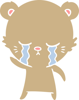 Bir insan tarafından çizilmiş düz renkli çizgi film ayısı.