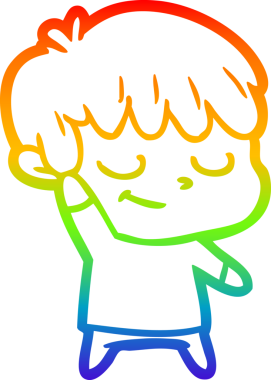 gökkuşağı gradyanı çizimi bir insan tarafından çizilmiş mutlu bir çizgi film çocuğu