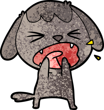 Bir insan tarafından çizilmiş şirin bir köpek havlaması.