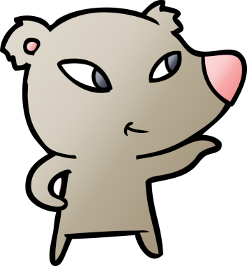 Bir insan tarafından çizilmiş sevimli çizgi film ayısı.