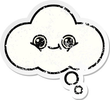 Bir insan tarafından çizilmiş tatlı bir çizgi film düşünce balonunun sıkıntılı çıkartması.