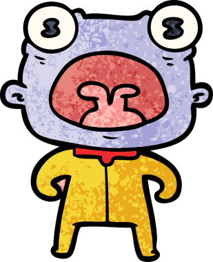 Bir insan tarafından çizilmiş garip uzaylı çığlıkları.