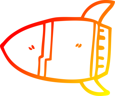 Bir insan tarafından çizilmiş bir uzay roketinin sıcak gradyan çizimi