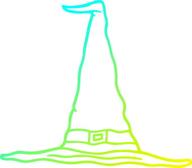 Bir insan tarafından çizilmiş bir cadı şapkasının soğuk gradyan çizimi