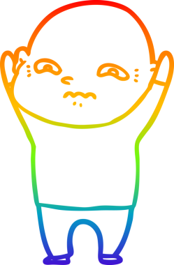 gökkuşağı gradyanı çizimi bir insan tarafından çizilmiş gergin bir adamın çizimi