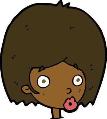 Bir insan tarafından çizilmiş bir kadın yüzü.