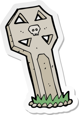 Bir insan tarafından çizilmiş ürkütücü bir karikatür çıkartması.