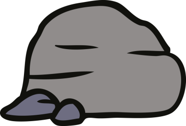 Bir insan tarafından çizilmiş taş ve çakıl karalamaları.