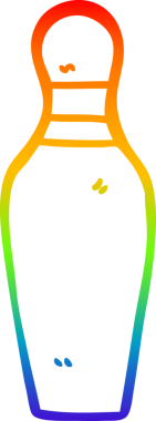 gökkuşağı gradyan çizgi çizimi bir insan tarafından çizilmiş bir bovling pimi