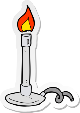 Bir insan tarafından çizilmiş çizgi film bunsen yazıcısının çıkartması.