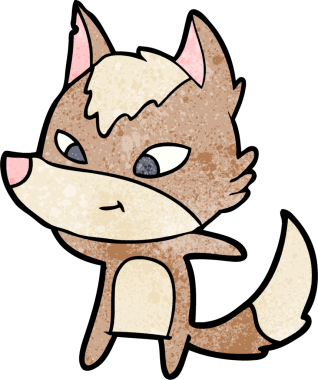 Bir insan tarafından çizilmiş dost canlısı bir kurt.