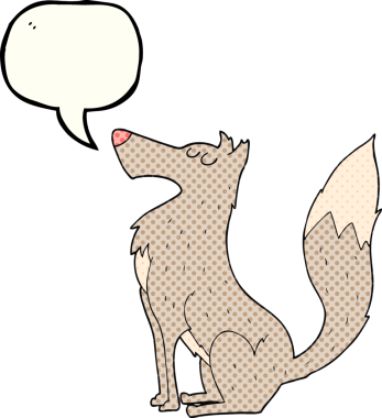 Bir insan tarafından çizilmiş serbest çizilmiş çizgi roman konuşma balonu çizgi film kurdu.