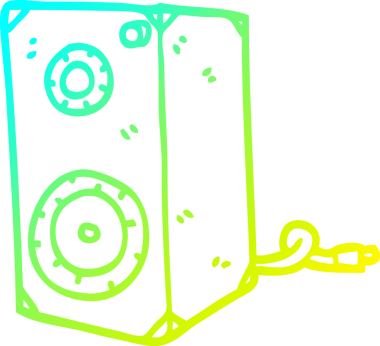 Bir insan tarafından çizilen çizgi film hoparlörünün soğuk gradyan çizimi