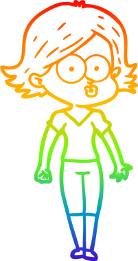 Gökkuşağı gradyan çizimi Bir insan tarafından çizilen çizgi film kızı