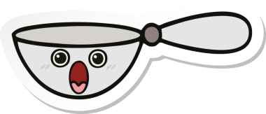 Bir insan tarafından çizilmiş sevimli bir çizgi filmin çıkartması.