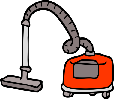 Bir insan tarafından çizilmiş el çizimi karikatür süpürgesi.