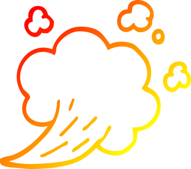 Bir insan tarafından çizilen çizgi film ifade baloncuğunun sıcak gradyan çizimi