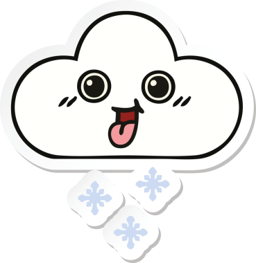 Bir insan tarafından çizilmiş şirin bir kar bulutunun çıkartması.