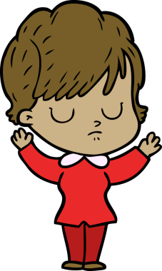 Bir insan tarafından çizilmiş karikatür kadın.