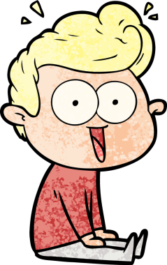 Bir insan tarafından çizilmiş çizgi film bakışlı adam.