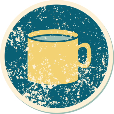 Bir insan tarafından çizilmiş kahvenin sembolik dövmeli görüntüsü.