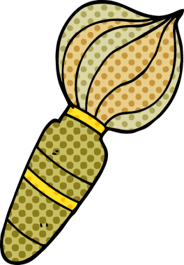 Bir insan tarafından çizilmiş karalama boya fırçası.