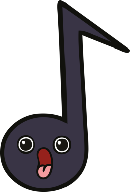 Bir insan tarafından çizilmiş güzel bir nota karikatürü.