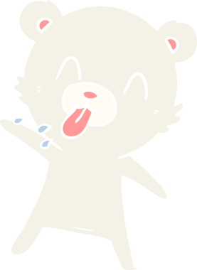 kaba düz renkli karikatür kutup ayısı insan tarafından çizilmiş bir dil.