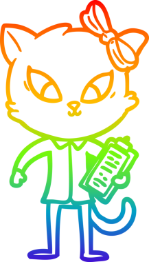 gökkuşağı gradyanı çizimi bir insan tarafından çizilmiş çizgi film kedisi