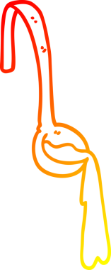 Bir insan tarafından çizilmiş bir yemek kepçesinin sıcak çizgi çizimi