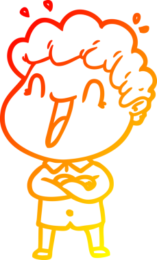 Bir insan tarafından çizilmiş mutlu bir adamın çizgi çizimi.