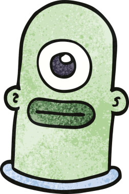 Bir insan tarafından çizilmiş karalama uzaylı adam.