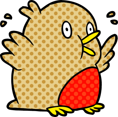 Bir insan tarafından çizilen heyecanlı Robin çizgi filmi