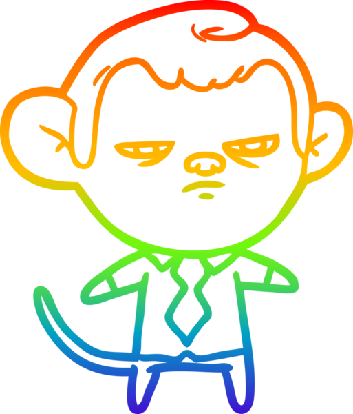 gökkuşağı gradyan çizgi çizimi bir insan tarafından çizilmiş bir maymun