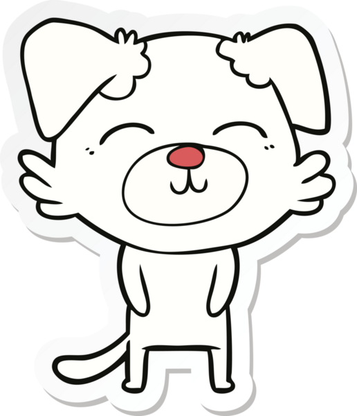 Bir insan tarafından çizilmiş bir köpeğin çıkartması.