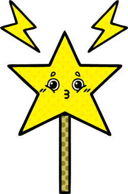 Bir insan tarafından çizilmiş sihirli değnek çizgi romanı.