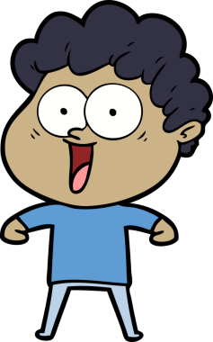 Bir insan tarafından çizilmiş mutlu bir adam.