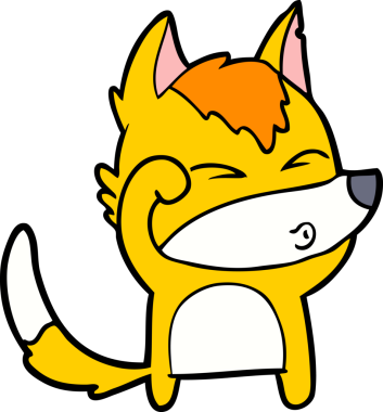 Bir insan tarafından çizilmiş tilki çizgi film karakteri