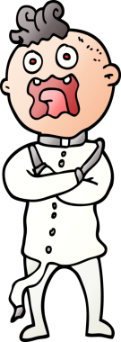 Bir insan tarafından çizilmiş vektör gradyan çizim deli adam