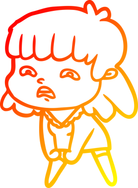 İnsan tarafından çizilmiş endişeli bir karikatür çizimi.