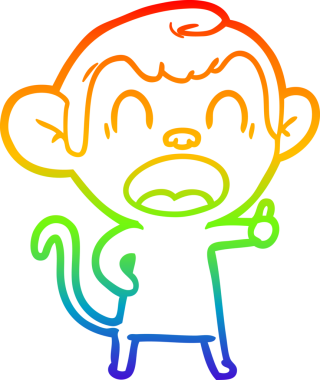 gökkuşağı gradyan çizimi bir insan tarafından çizilmiş bir çizgi maymun çizimi