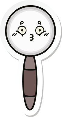 Bir insan tarafından çizilmiş şirin bir çizgi film büyütecinin çıkartması.