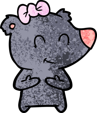 Bir insan tarafından çizilmiş bir çizgi film karakteri.