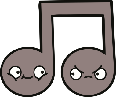 Bir insan tarafından çizilmiş güzel bir nota karikatürü.