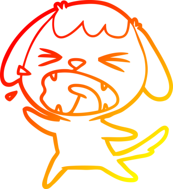 Bir insan tarafından çizilmiş şirin bir köpeğin sıcak çizgi çizimi.