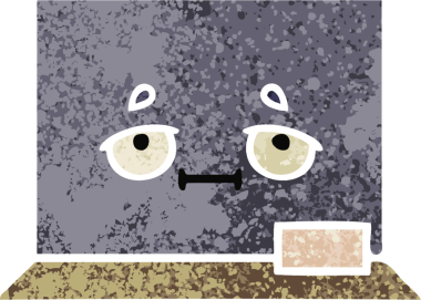 Bir insan tarafından çizilmiş bir yazı tahtasının retro çizim tarzı karikatürü