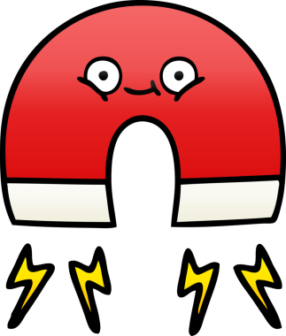 Bir insan tarafından çizilmiş bir mıknatısın gölgelenmiş gradyanı